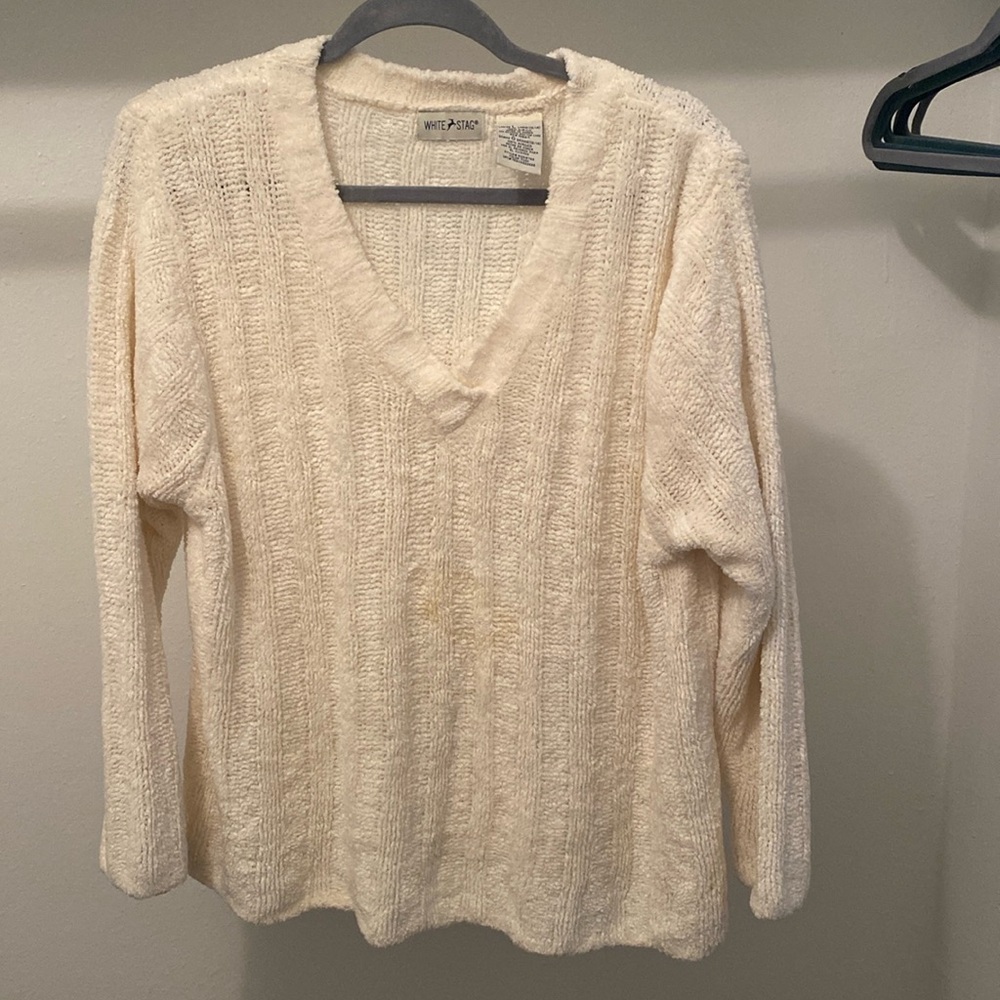 Cropped off-white sweater